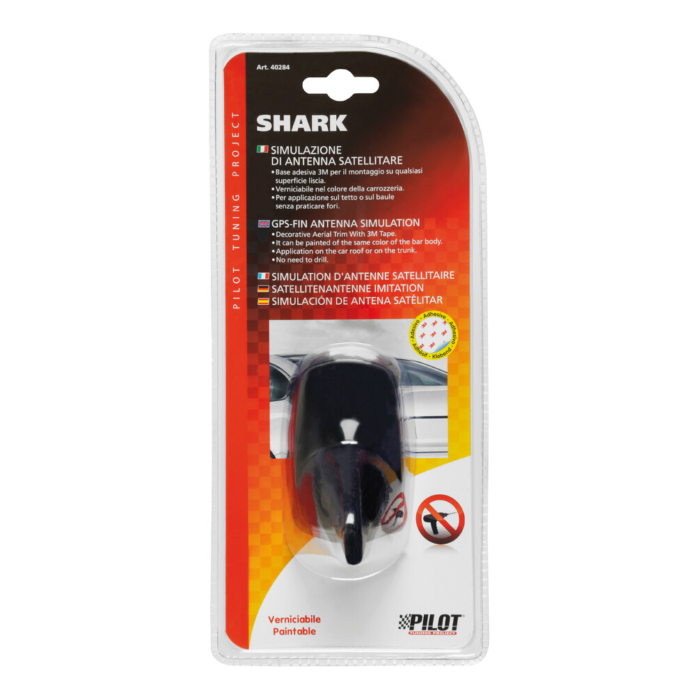 ANTENA DECORATIVA SHARK GPS FIN PRETA